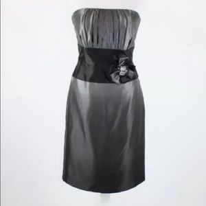 WHBM Black & Gray Ombré Silk Cocktail Dress